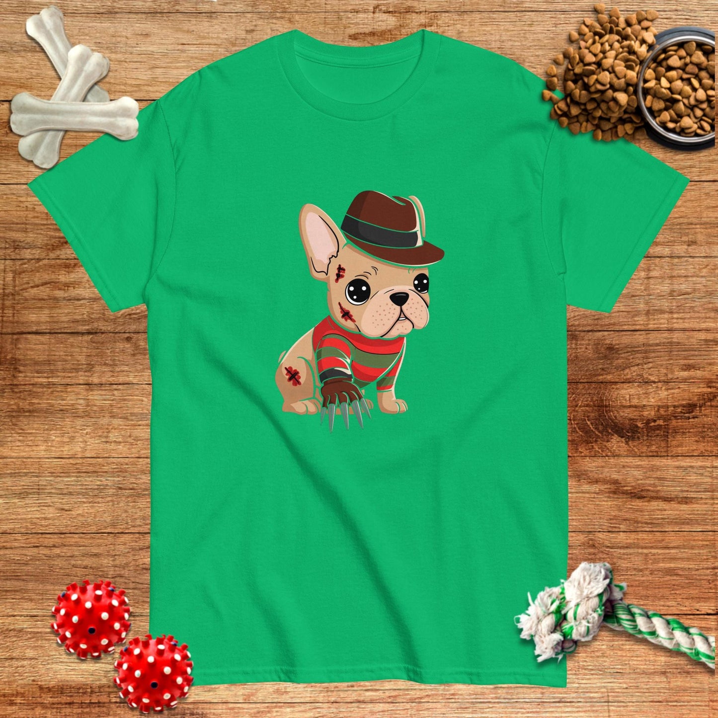 Französische Bulldogge Freddy Horror T-Shirt Halloween Frenchie