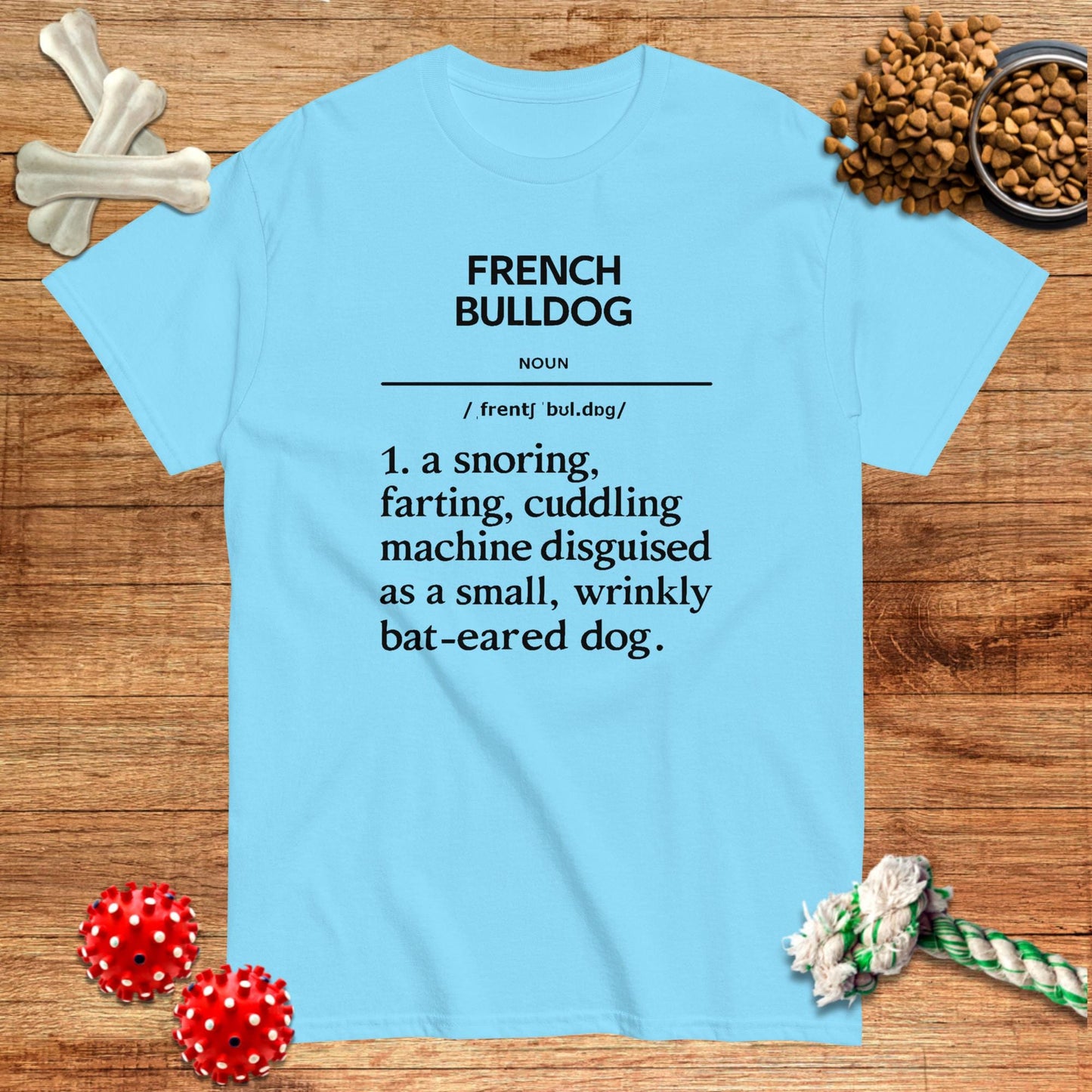 French Bulldog Snoring Definition T-Shirt | Dark teas