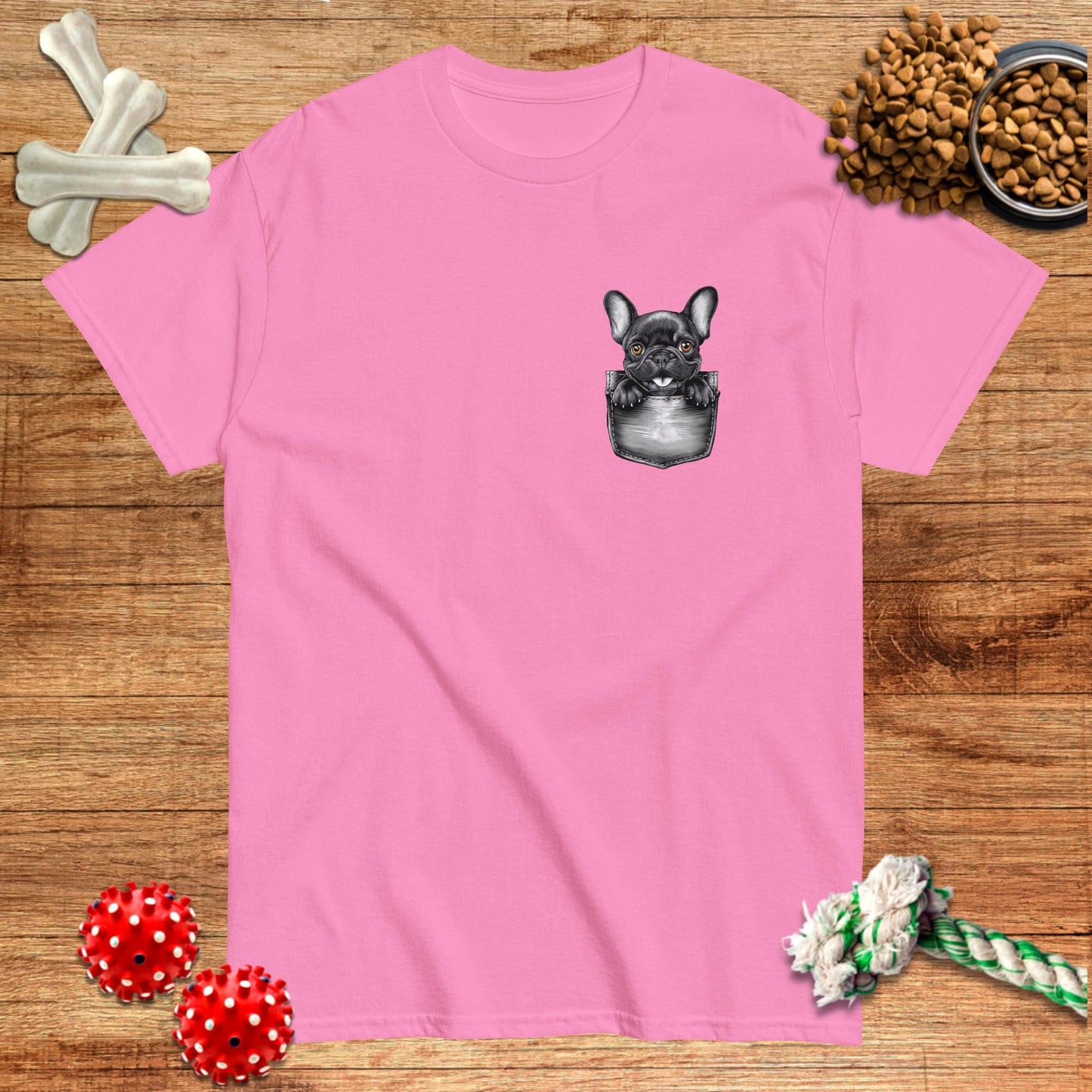 Camiseta de Frenchie con el mensaje Looking Out Of Pocket | Light Tees