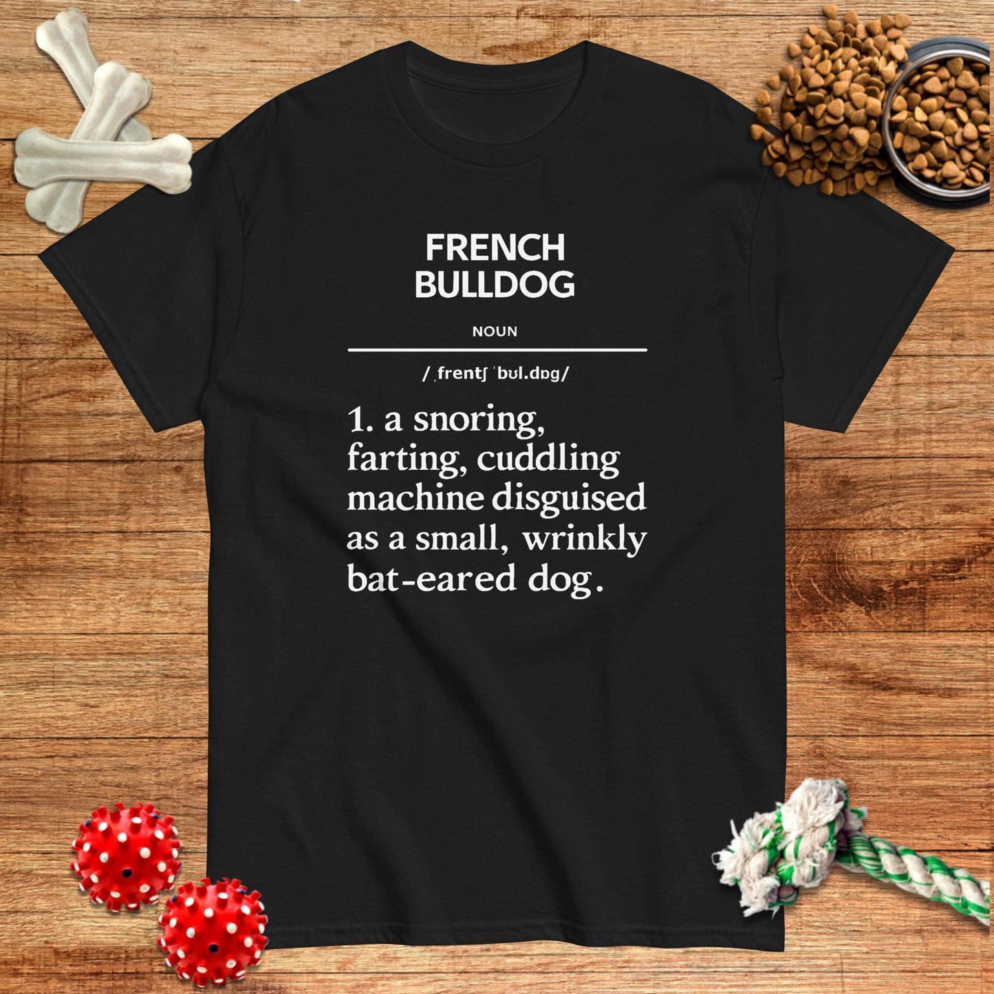 Camiseta con la definición de ronquidos del bulldog francés | Dark Tees