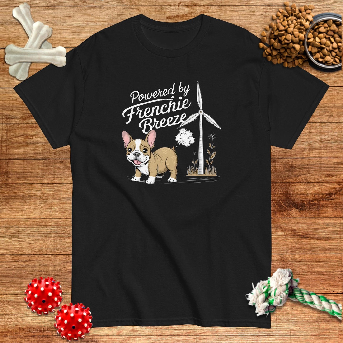 Camiseta Powered By Frenchie Breeze | Dark Tees