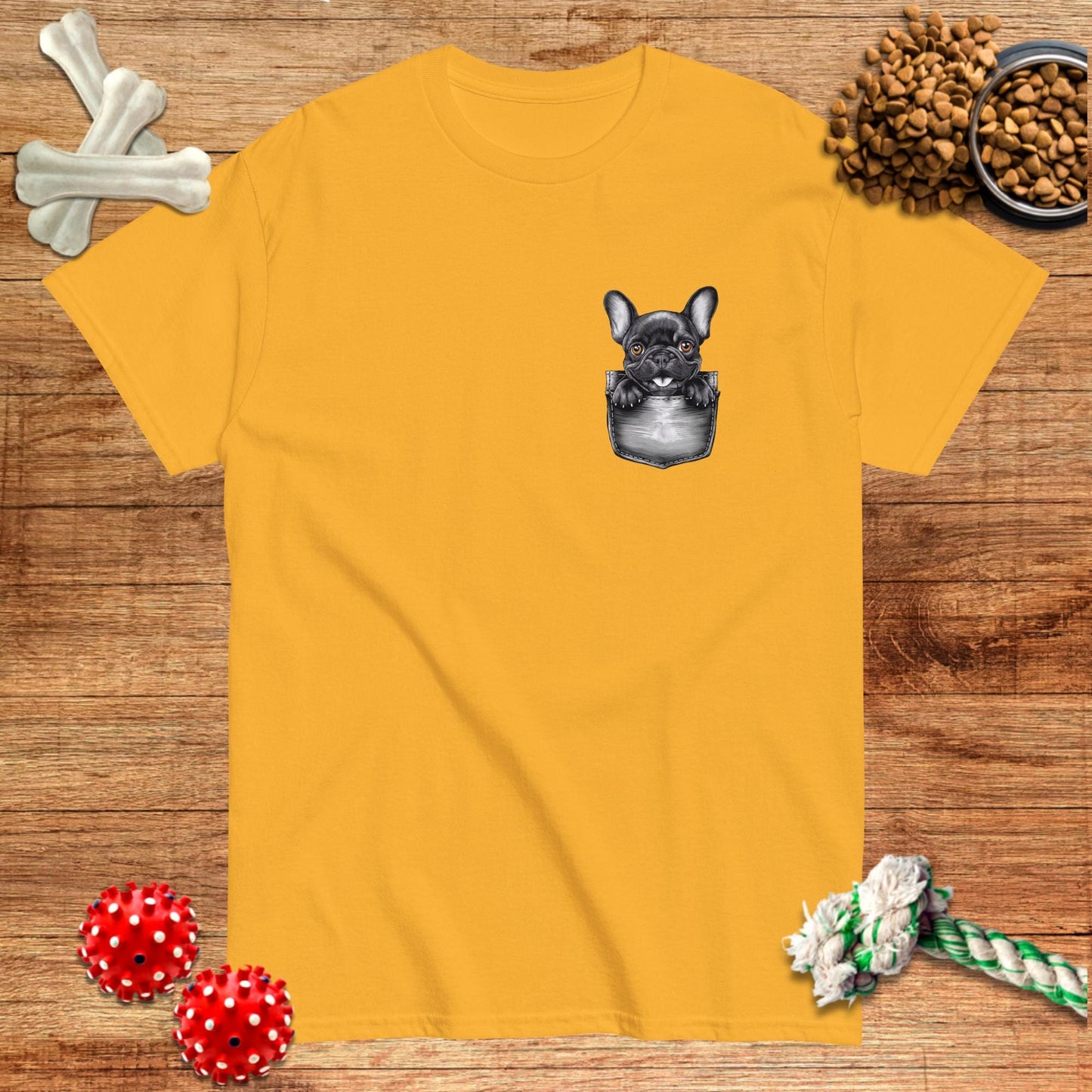 Camiseta de Frenchie con el mensaje Looking Out Of Pocket | Light Tees