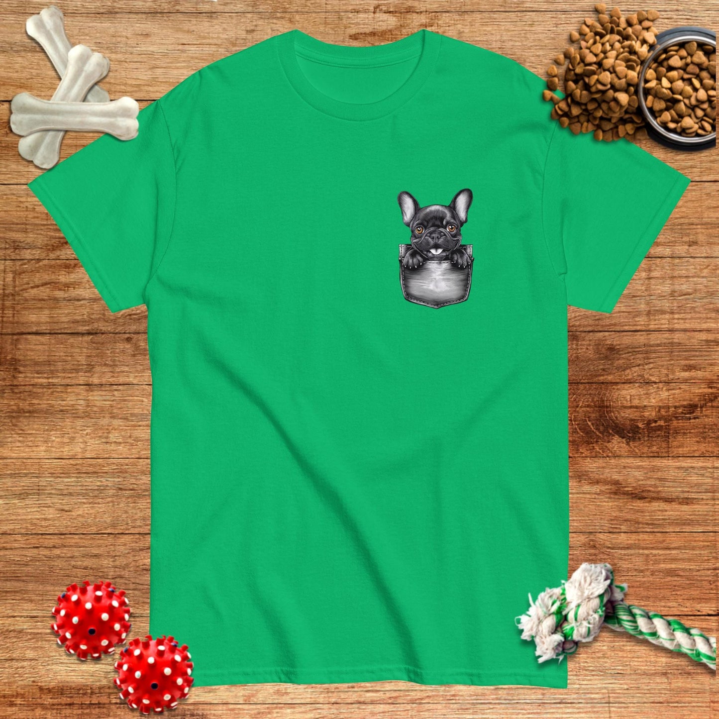 Camiseta de Frenchie con el mensaje Looking Out Of Pocket | Light Tees