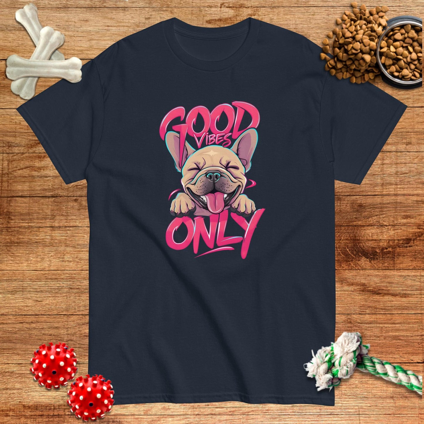 Camiseta Frenchie Good Vibes Only