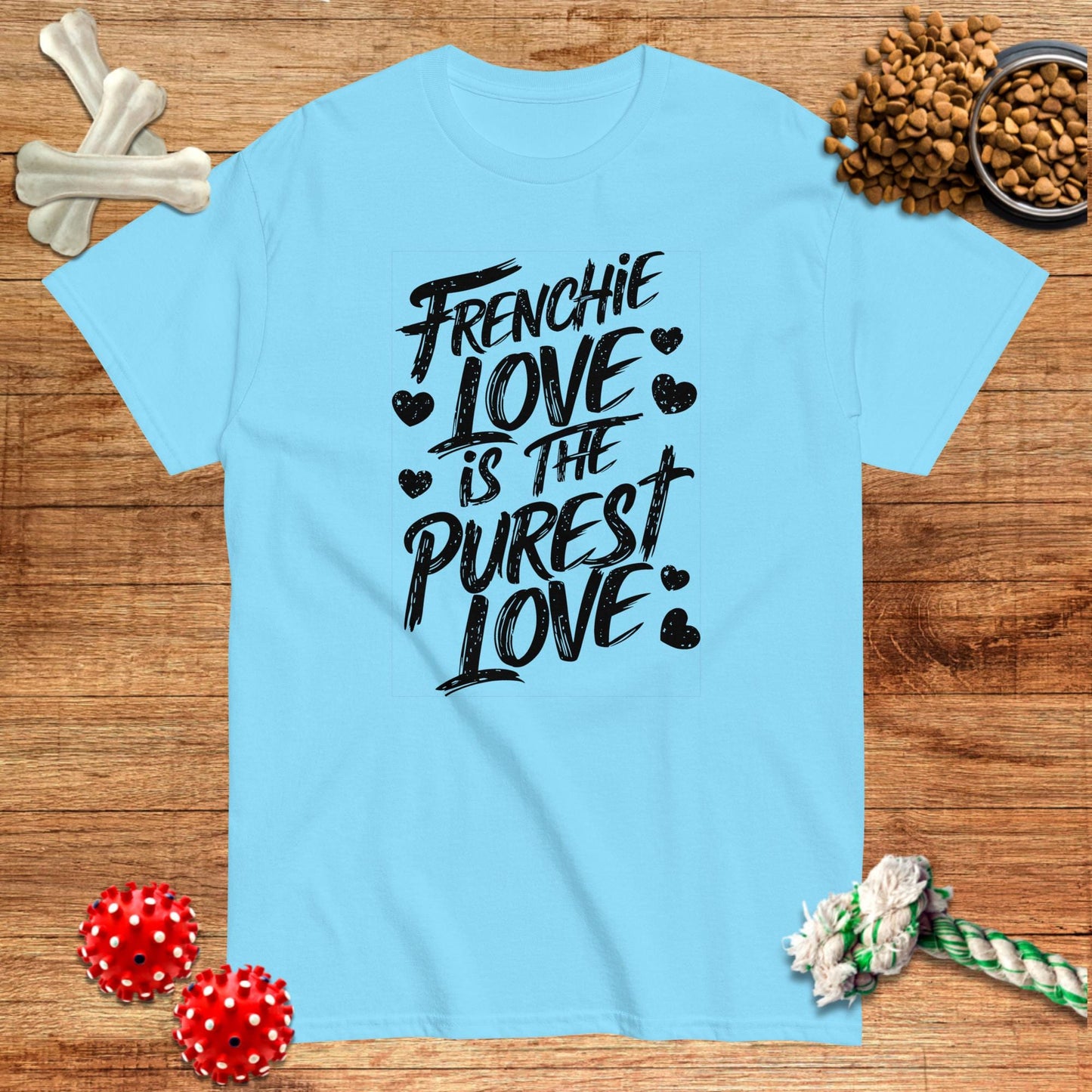 Frenchie Love Is The Purest Love T-Shirt | Dark teas