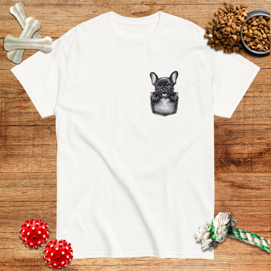 Camiseta de Frenchie con el mensaje Looking Out Of Pocket | Light Tees