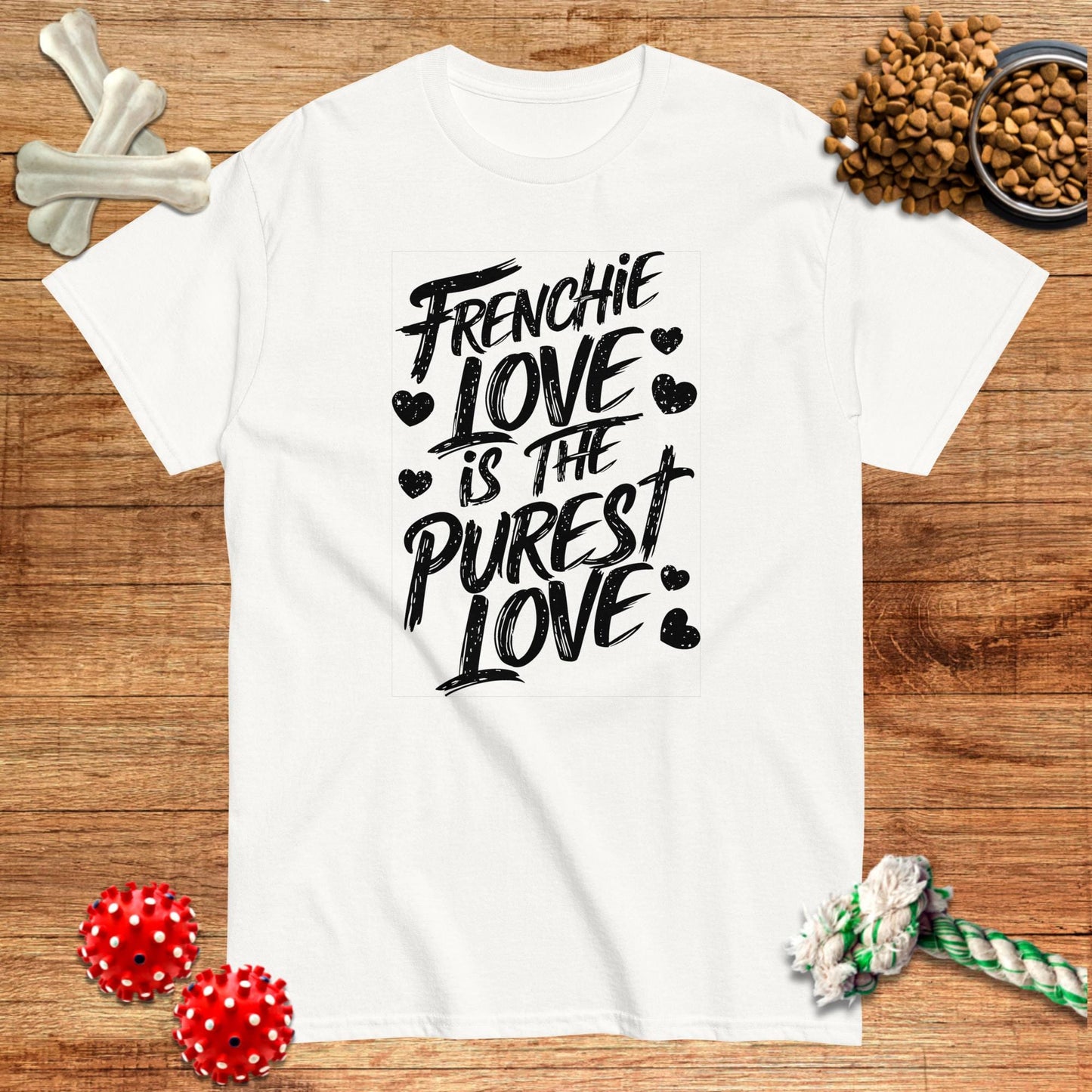 Frenchie Love Is The Purest Love T-Shirt | Dark teas