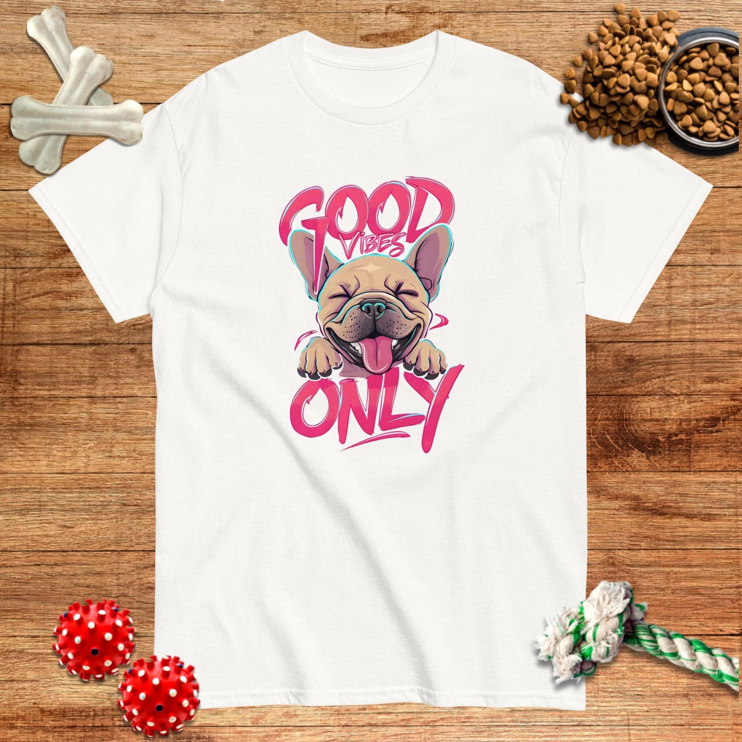 Camiseta Frenchie Good Vibes Only